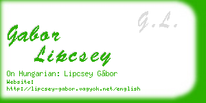 gabor lipcsey business card