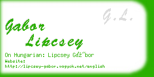 gabor lipcsey business card